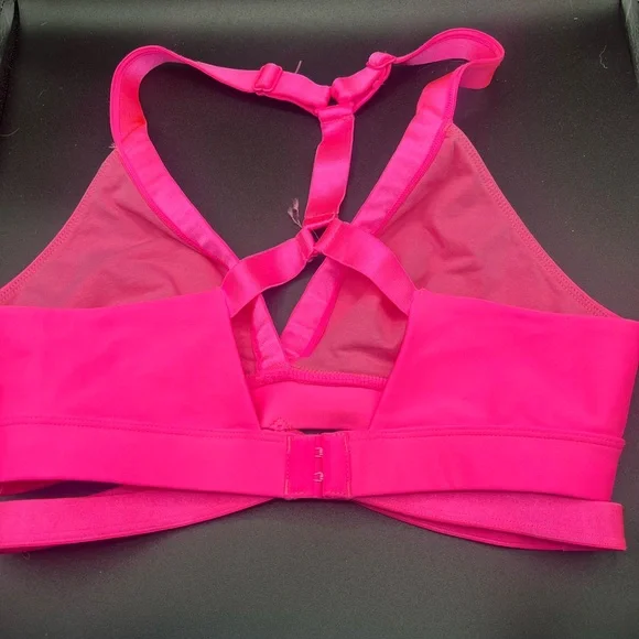 Vibrant Pink Sports Bra with Smooth Cups and Stretchy Fit - Picture 2 of 5
